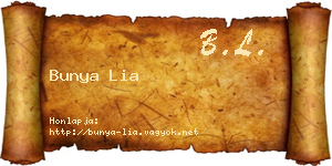 Bunya Lia névjegykártya